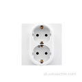 Conformidade com os padrões de exportação 2gang Schuko Wall Socket